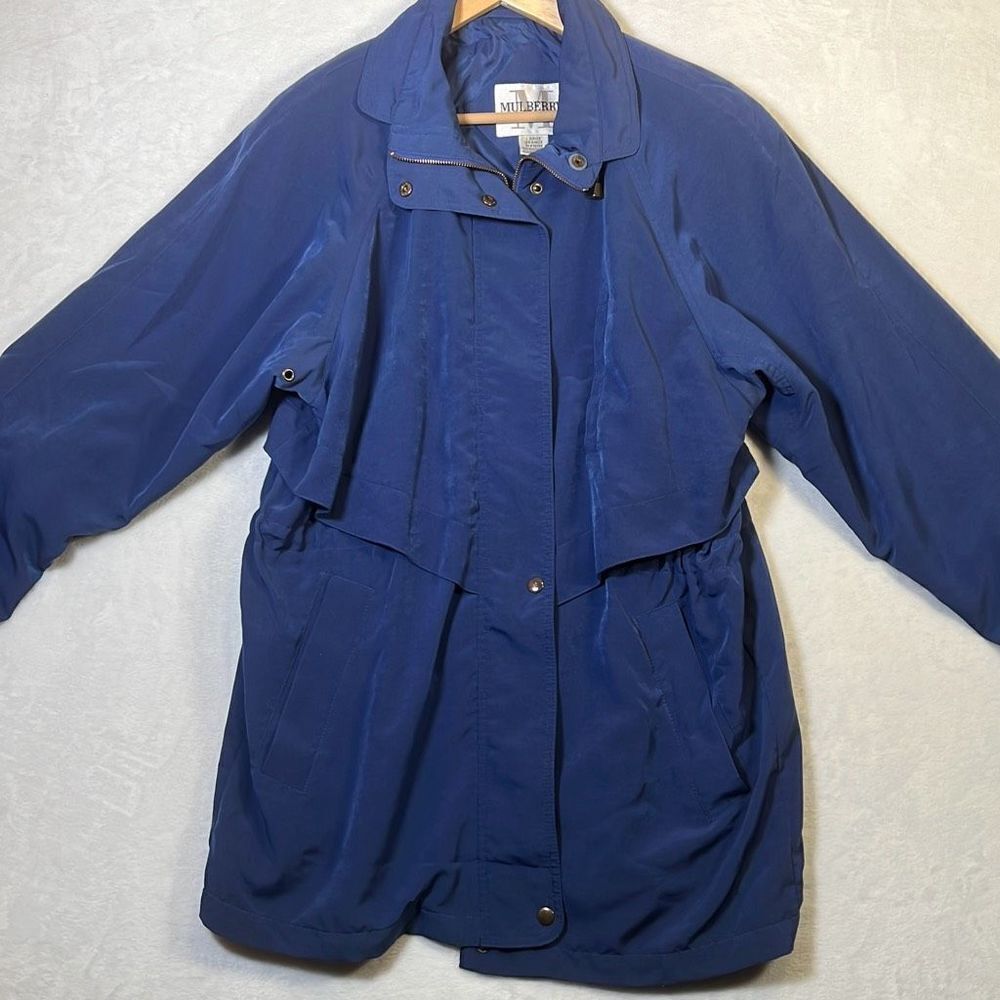 Mulberry street Vintage large‎ blue long over coat/ jacket